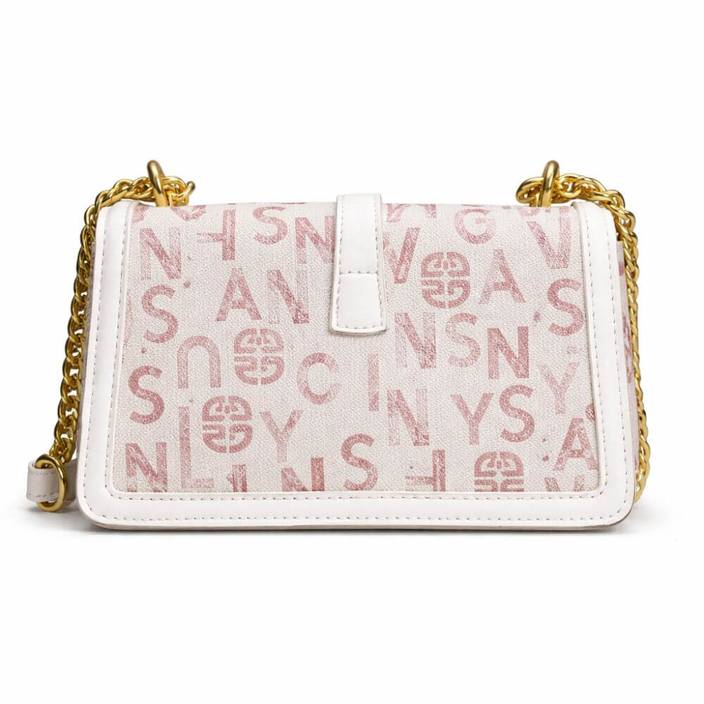 Elegant Off-White Chain Shoulder Bag